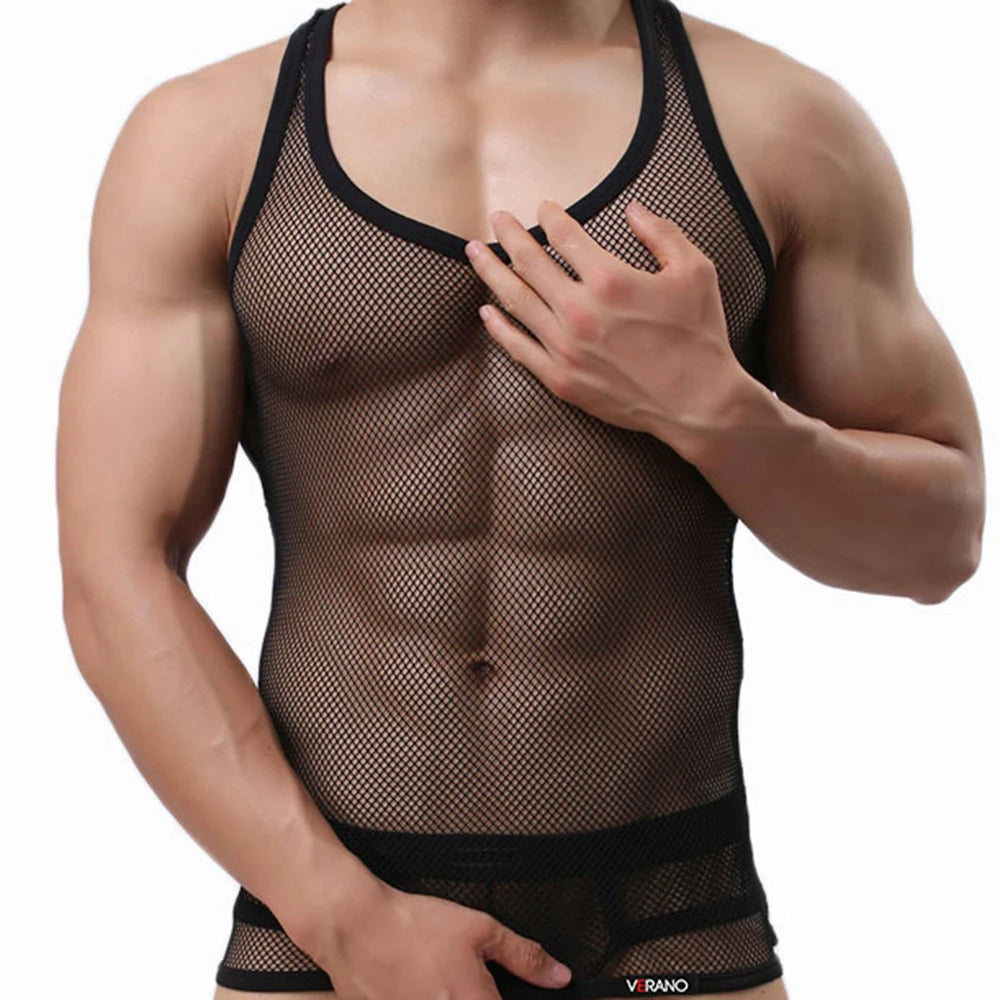 Summer Men's Clothing Gym Fitness Workout Breathable Sleeveless Shirts Mesh Vests Muscle Male Clothes Tank Top Sexy Sportswear