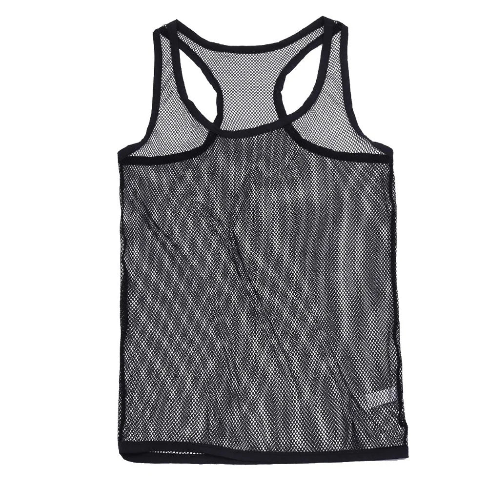 Summer Men's Clothing Gym Fitness Workout Breathable Sleeveless Shirts Mesh Vests Muscle Male Clothes Tank Top Sexy Sportswear