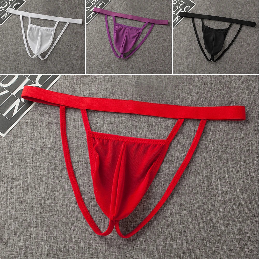 Sexy Jockstrap Briefs G String Thongs Men Hollow Mesh Breathable Underwear Men's Panties Bulge Pouch Backless Thong Homme Slip