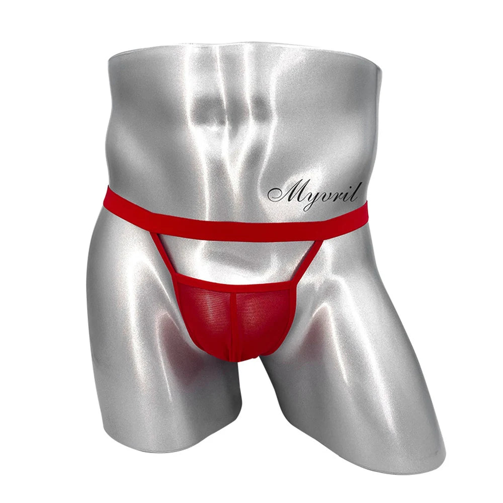 Sexy Jockstrap Briefs G String Thongs Men Hollow Mesh Breathable Underwear Men's Panties Bulge Pouch Backless Thong Homme Slip
