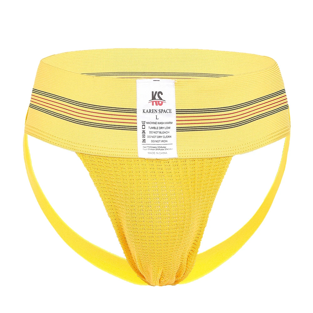 WIde Waistband athletic Sports Protect Thongs Underwear Men Jockstrap Cuecas Breathable Mesh Low-Rise G-Strings & Thongs
