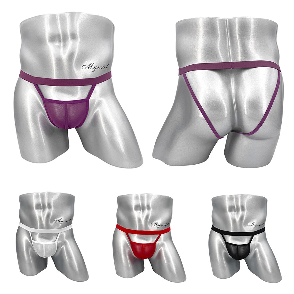 Sexy Jockstrap Briefs G String Thongs Men Hollow Mesh Breathable Underwear Men's Panties Bulge Pouch Backless Thong Homme Slip