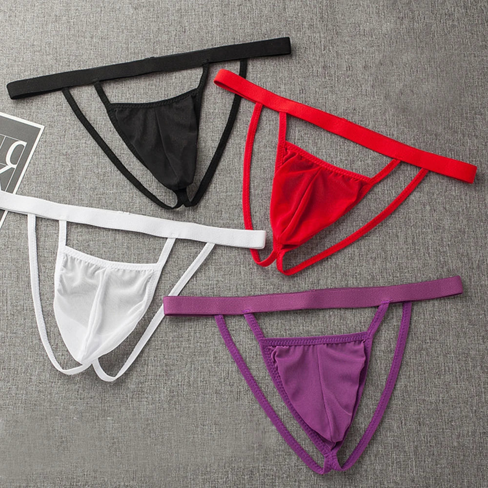 Sexy Jockstrap Briefs G String Thongs Men Hollow Mesh Breathable Underwear Men's Panties Bulge Pouch Backless Thong Homme Slip