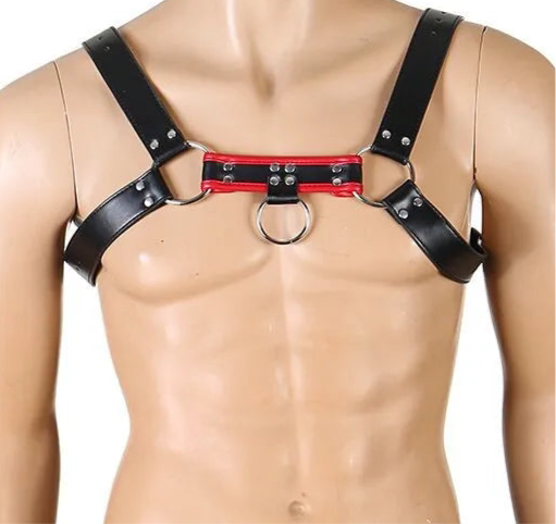 Fetish Gay Gothic Bdsm Bondage Harness Adjustable Armors Belt PU Leather Men Body Chest Half Harness Belt Costume Nighclub wear