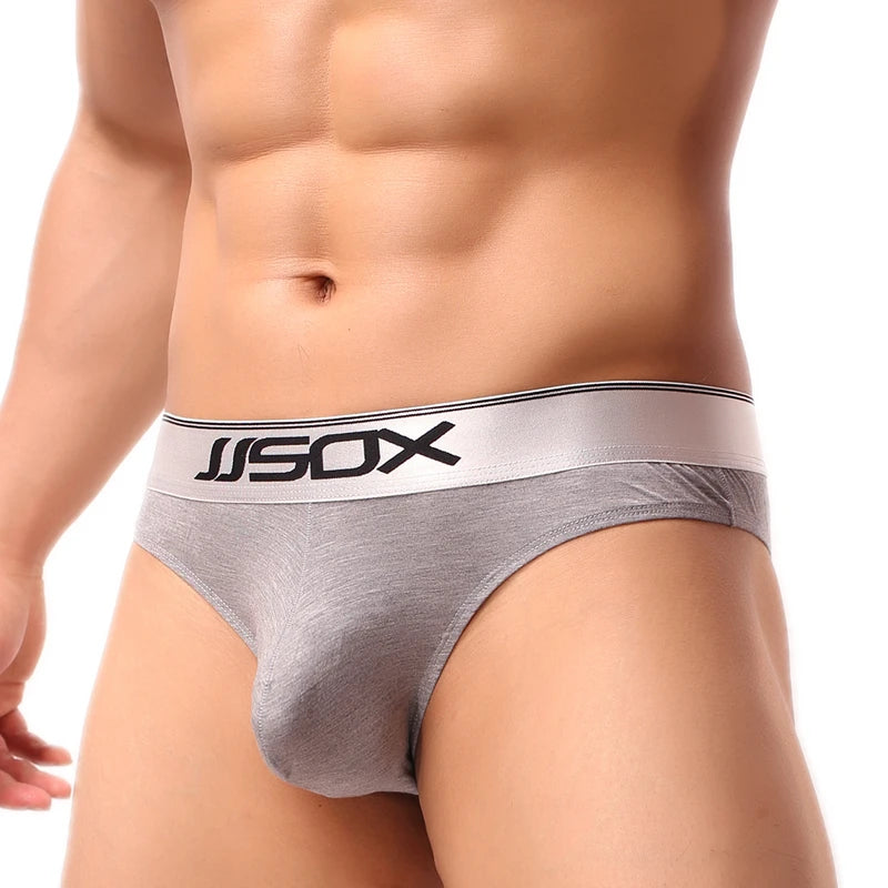 Sexy Men Underwear Men Briefs Modal Solid Underpants Jockstrap Gay Mens Bikini Briefs Cuecas Low Waist U Pouch Men's Lingerie