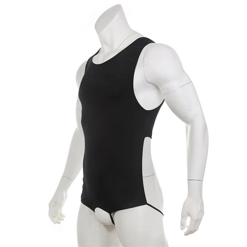 CLEVER-MENMODE Men's Sexy Open Butt Underwear Lingerie G String Bodysuit Jockstraps Penis Hollow Ring Backless Erotic Costume