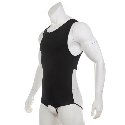 CLEVER-MENMODE Men's Sexy Open Butt Underwear Lingerie G String Bodysuit Jockstraps Penis Hollow Ring Backless Erotic Costume