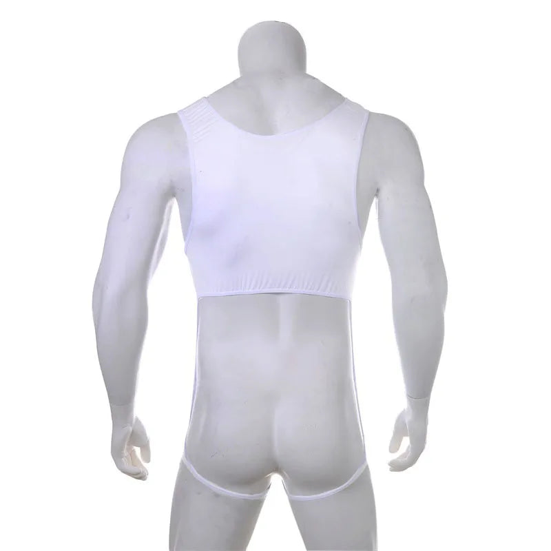 CLEVER-MENMODE Men's Sexy Open Butt Underwear Lingerie G String Bodysuit Jockstraps Penis Hollow Ring Backless Erotic Costume