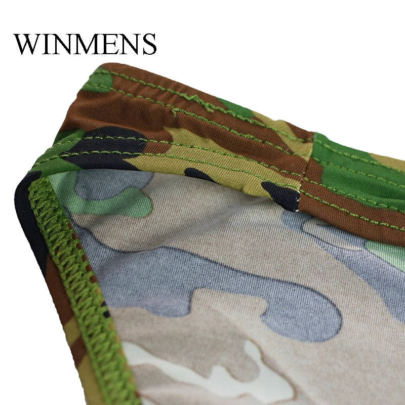 5 Pieces/Lot Men's Military Underwear Comfortable Seamless Sexy Convex Briefs Low Rise Youth Camouflage Jockstraps Underpants