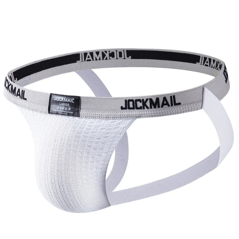 JOCKMAIL Sexy Fashion Men's Underwear High Quality Solid Color Gay Jockstraps Large Size Breathable Sports Male g-string&thong