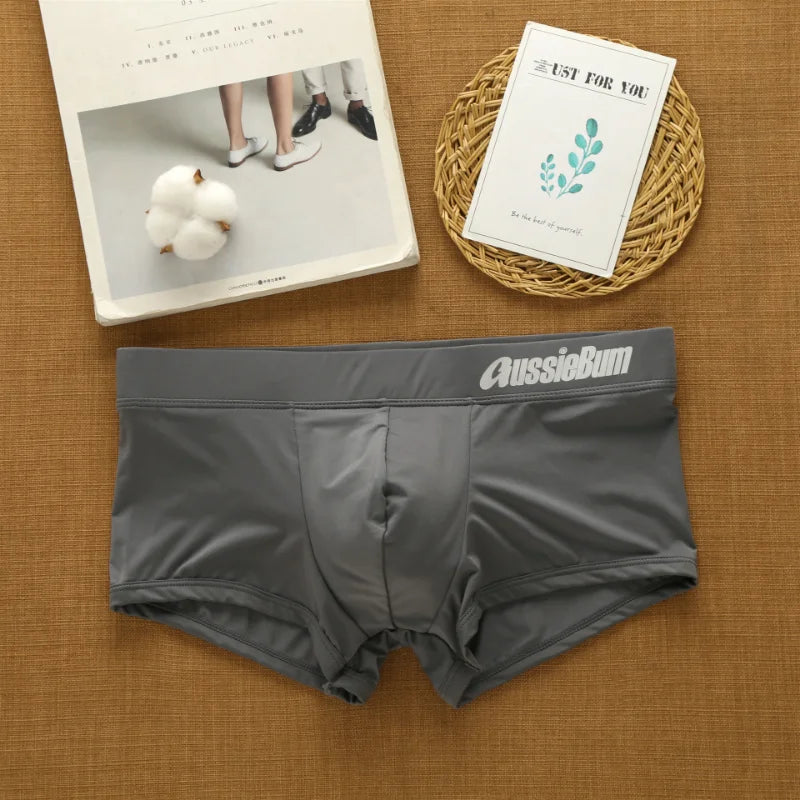 Aussiebum Men's boxers Milk Silk Low Waist Body Shaping Elastic underwear three-dimensional Comfortable jockstrap Panties