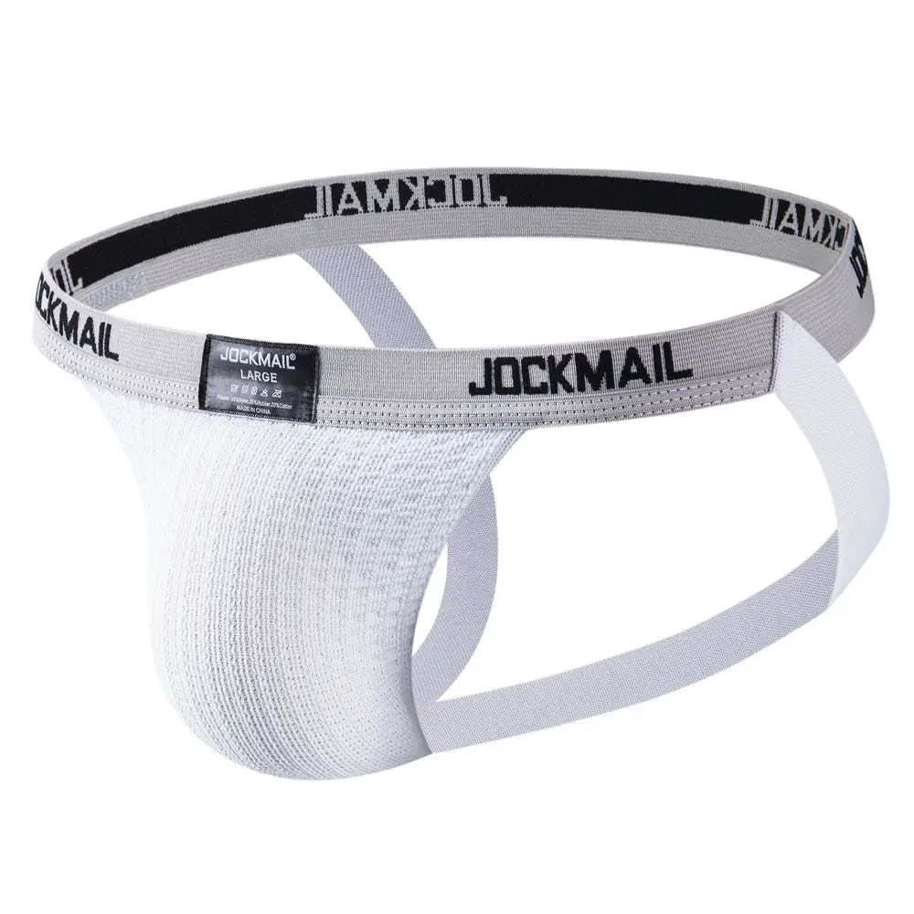 JOCKMAIL high quality men's underwear Gay sexy fashion boy thong sports Jockstraps Sissy G-string cotton briefs for Men
