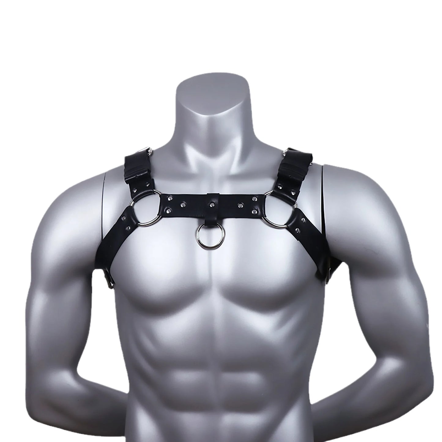Gay Rave Harness Fetish Men Sexual Harness Belts Adjustable Leather Tops Body Chest Strap Erotic Rave Gay Clothing For BDSM