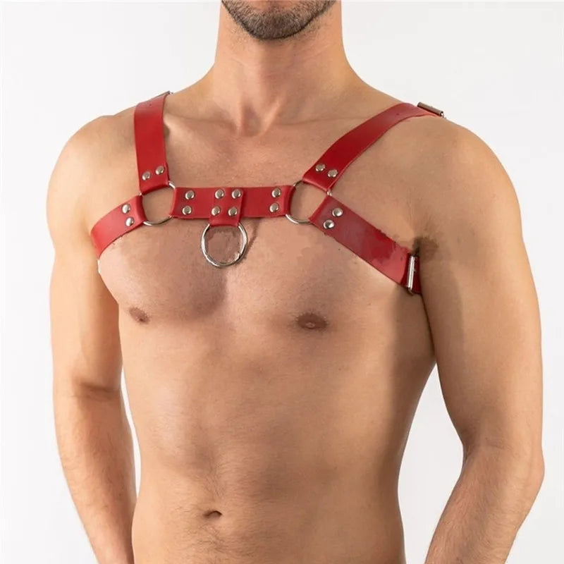 Fetish Gay Clothes for Sex Leather Sexual Chest Harness Men BDSM Gay Body Bondage Cage Male Harness Straps Lingerie Punk Rave