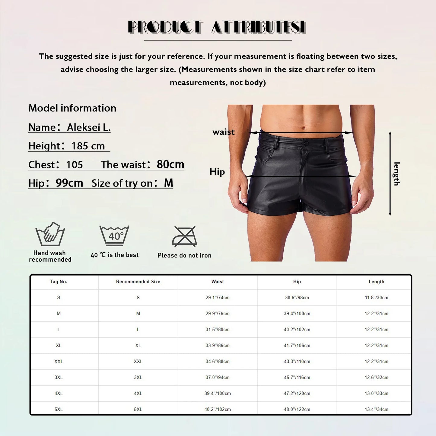 Men’s Fully Lining Latex Boxers Shorts Pockets PU Leather Shorts for Pole Dancing Rave Festival Party Outfit Punk Trunk Clubwear