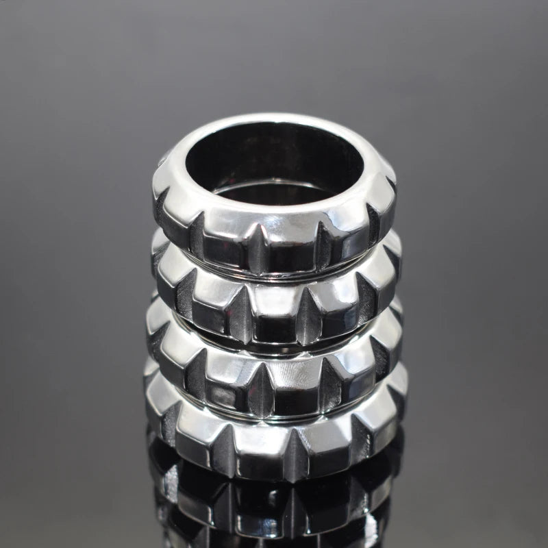 FAAK sex toy for man Male Metal stainless steel penis lock cock ring sperm Bound Exercise erection delay time extend testicles