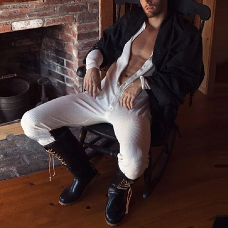 Men Pants Jumpsuit Spring Autumn New Men's Sexy Homewear Jumpsuit Casual Sports Jumpsuit  Men Clothing