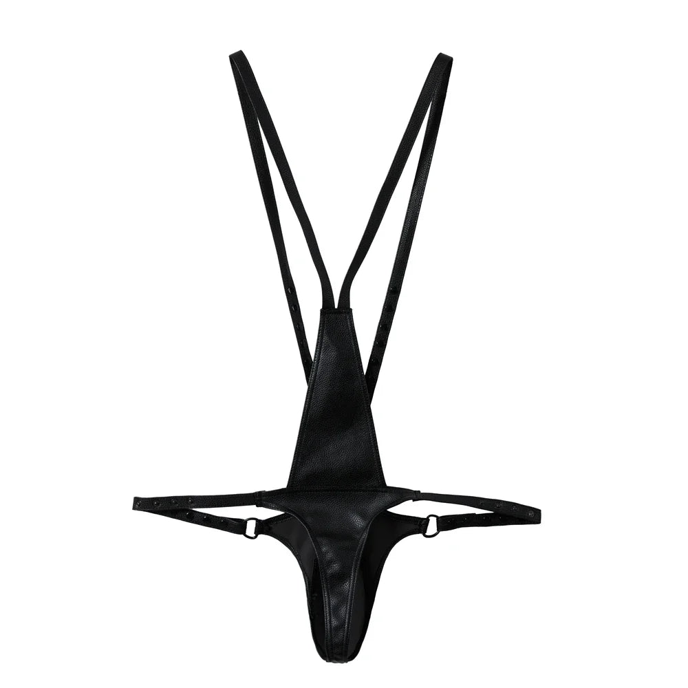 Men's Jockstrap Underwear Sexy Lingerie Harness Chest Bodysuit One-piece Jock with Removable Codpiece Big Bulge Adjustable Size.