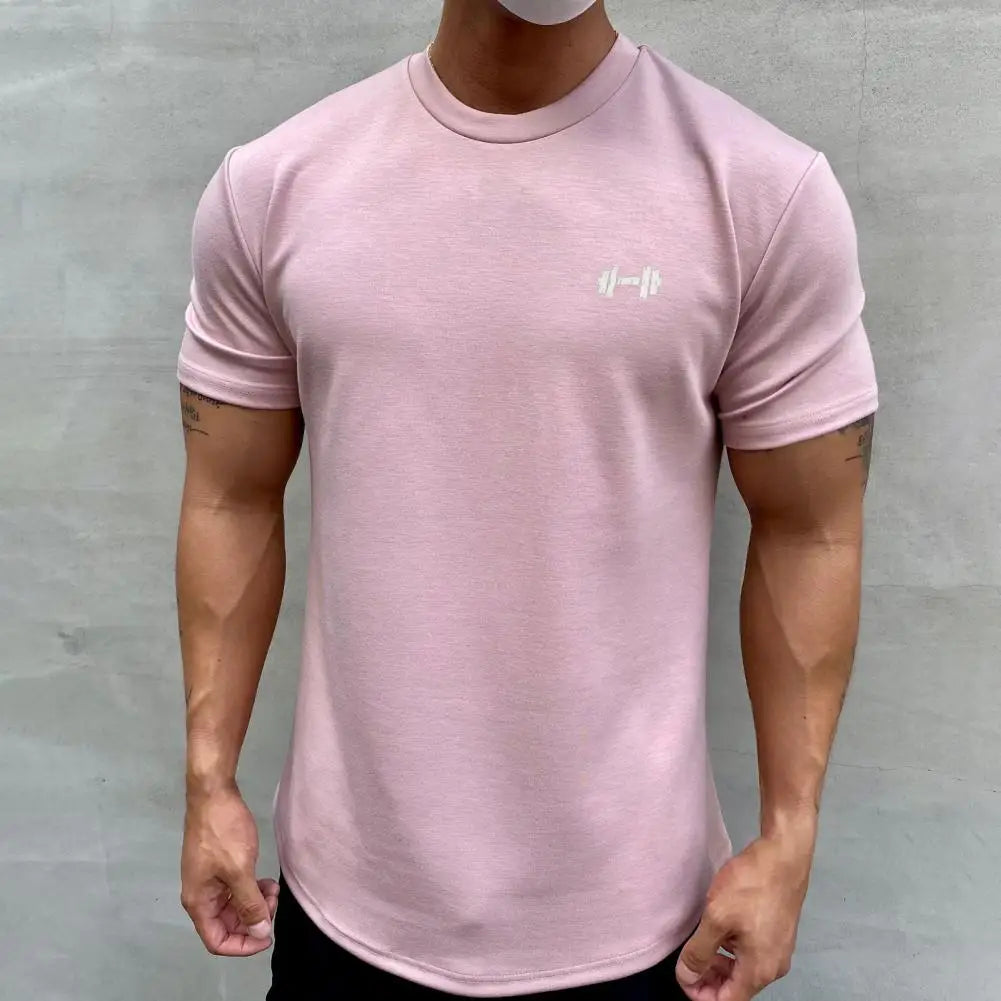 2022 Men T-shirt Male Sports Gym Muscle Fitness T Shirt Blouses Loose Half Sleeve Summer Bodybuilding Tee Tops Men's Clothing