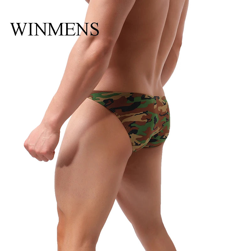 5 Pieces/Lot Men's Military Underwear Comfortable Seamless Sexy Convex Briefs Low Rise Youth Camouflage Jockstraps Underpants