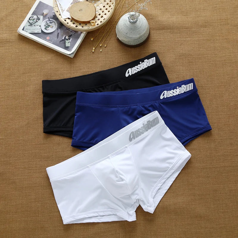 Aussiebum Men's boxers Milk Silk Low Waist Body Shaping Elastic underwear three-dimensional Comfortable jockstrap Panties