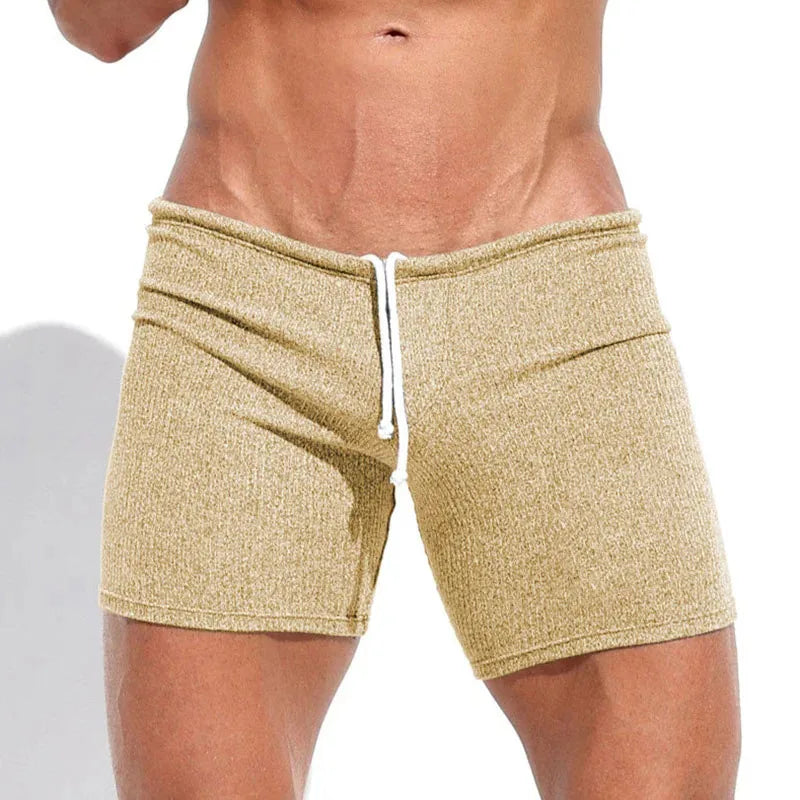 Sexy Lace-up Men's Shorts Men's Summer Casual Shorts Holiday Solid Color Three-quarter Pants Fitness Sweatpants Male Shorts Y2k