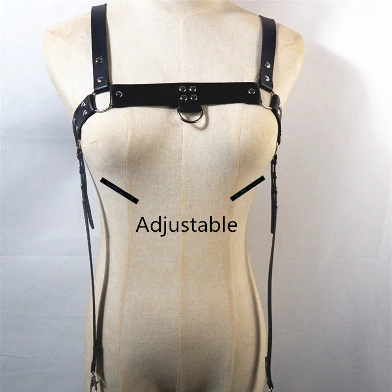 Hombre Gay Fetish harness Leather Belt Men Harness Gothic Punk Harness Strap Adjustable Body Restraint for BDSM Bondage Games