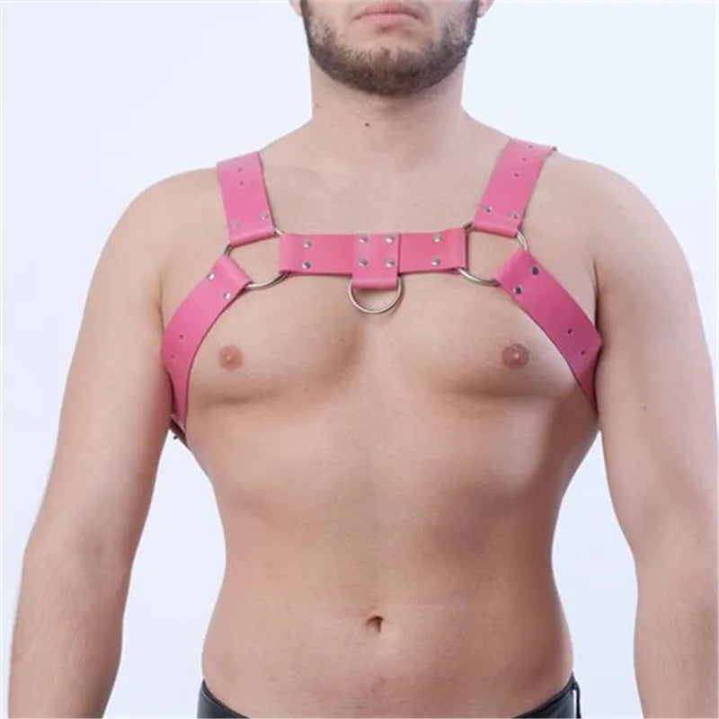 Fetish Gay Clothes for Sex Leather Sexual Chest Harness Men BDSM Gay Body Bondage Cage Male Harness Straps Lingerie Punk Rave