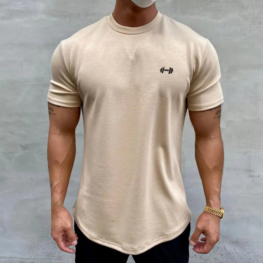 2022 Men T-shirt Male Sports Gym Muscle Fitness T Shirt Blouses Loose Half Sleeve Summer Bodybuilding Tee Tops Men's Clothing