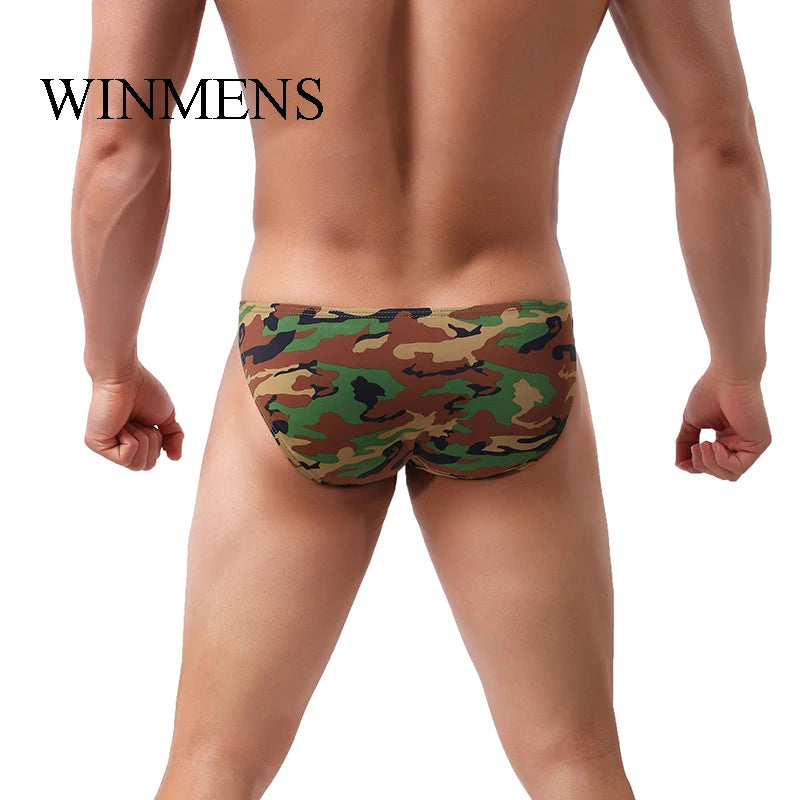 5 Pieces/Lot Men's Military Underwear Comfortable Seamless Sexy Convex Briefs Low Rise Youth Camouflage Jockstraps Underpants