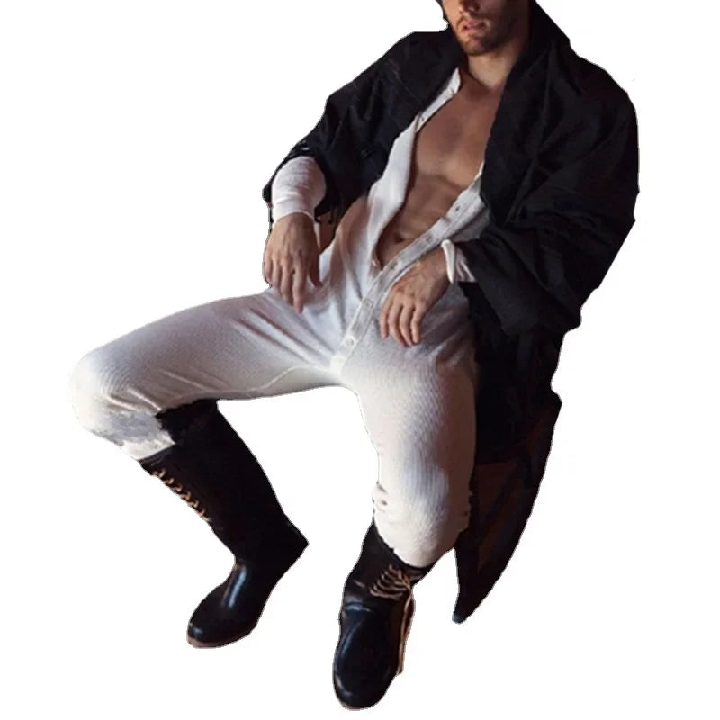 Men Pants Jumpsuit Spring Autumn New Men's Sexy Homewear Jumpsuit Casual Sports Jumpsuit  Men Clothing