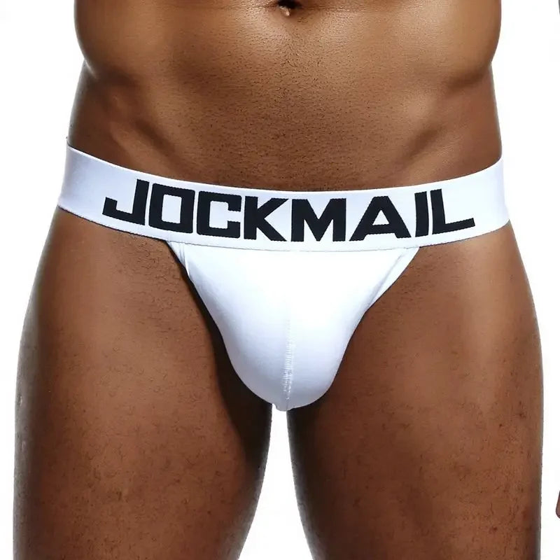 JOCKMAIL Men's Sexy Briefs Jockstrap Gay Slip Thongs Homme Srting Underwear Men Pouch Cuecas Man Cotton Panties  Underpants