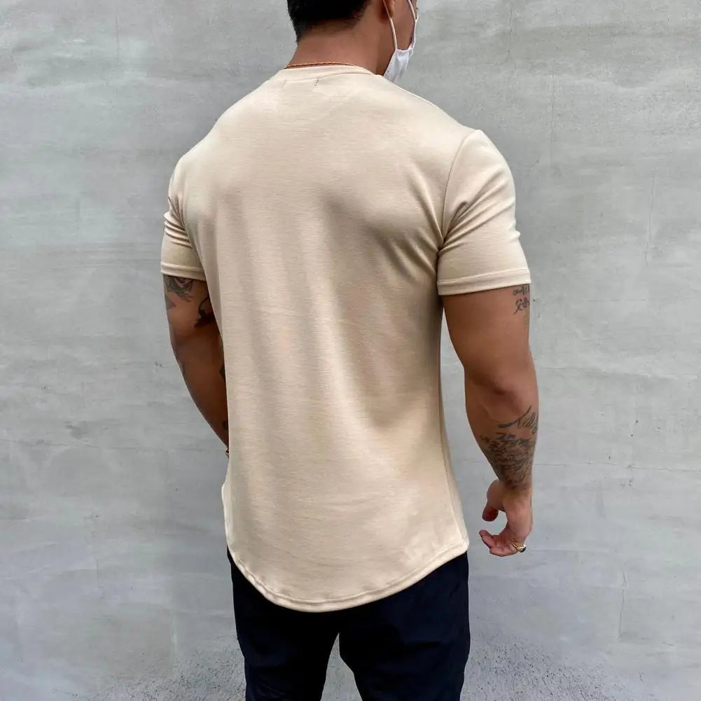 2022 Men T-shirt Male Sports Gym Muscle Fitness T Shirt Blouses Loose Half Sleeve Summer Bodybuilding Tee Tops Men's Clothing