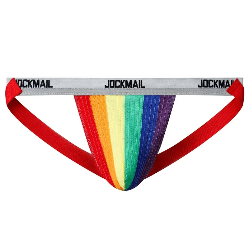 JOCKMAIL Sexy Fashion Men's Underwear High Quality Solid Color Gay Jockstraps Large Size Breathable Sports Male g-string&thong