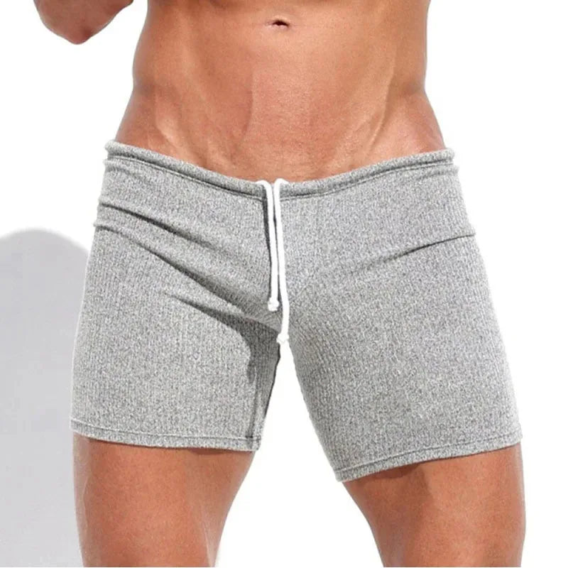 Sexy Lace-up Men's Shorts Men's Summer Casual Shorts Holiday Solid Color Three-quarter Pants Fitness Sweatpants Male Shorts Y2k