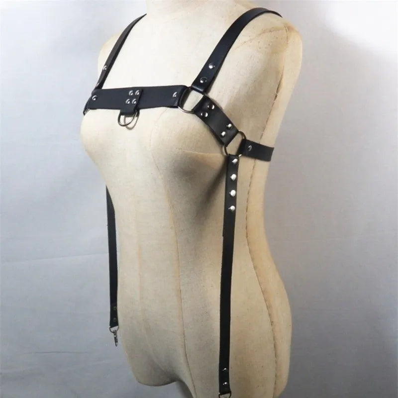 Hombre Gay Fetish harness Leather Belt Men Harness Gothic Punk Harness Strap Adjustable Body Restraint for BDSM Bondage Games